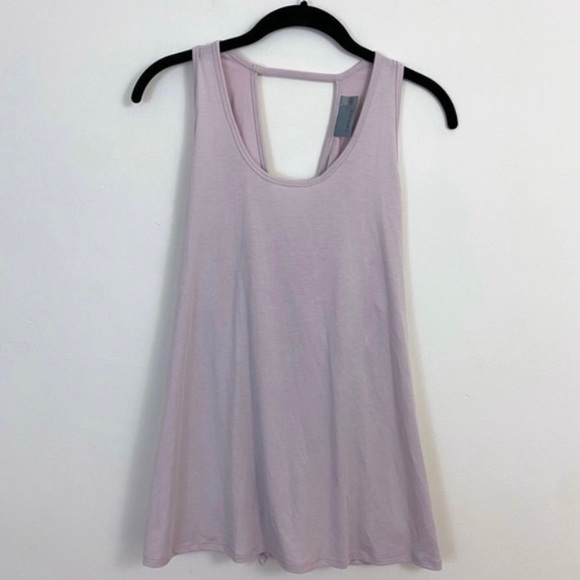Athleta Essence Tie Open Back Criss Cross Lilac Pink Purple Tank Large - Picture 2 of 5